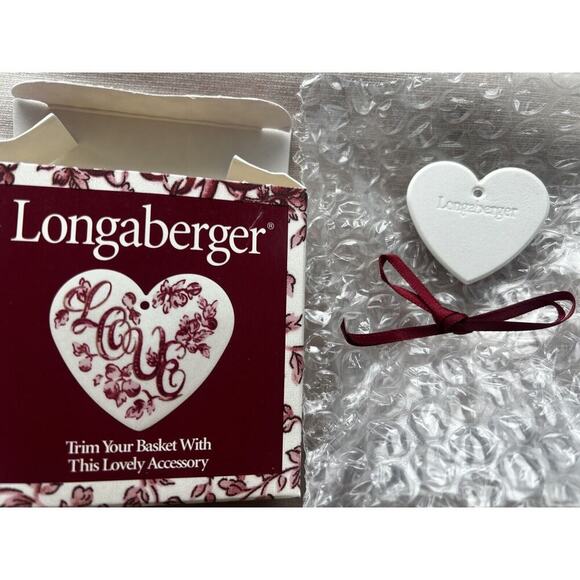 Longaberger Sweetheart Love Letters Basket Tie On NEW in box 1999 Heart - Picture 2 of 2